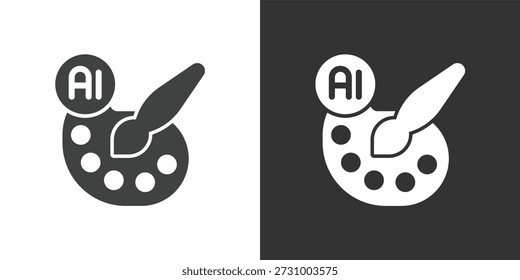 Icono de AI Art. Icono de la serie de glifos sólidos