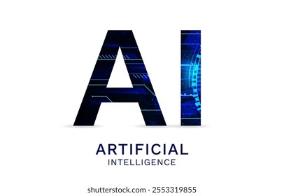 AI artAI künstliche Intelligenz 3D-Tech-Logo 