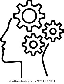 Ia, artificial, icono del vector cerebral sobre fondo transparente. Icono de contorno, artificial, vector cerebral