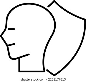 Ai, artificial, computer vector icon on transparent background. Outline Ai, artificial, computer vector icon