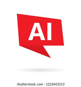 AI (Artificial intelligence) acronym on a speach bubble- vector 