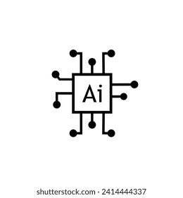 AI, inteligencia artificial, automatización e icono moderno de la tecnología de la información, símbolo de ilustración vectorial en el archivo modificable de fondo blanco eps 10.