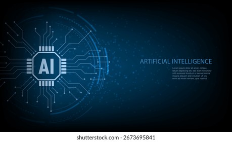Circuito cerebral de inteligencia artificial en el futuro Anuncio. Vector EPS10