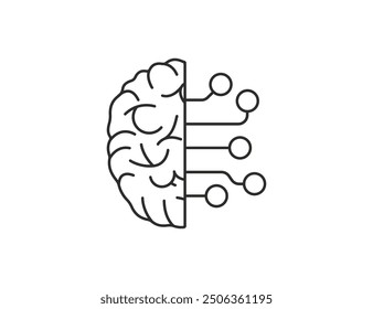 Ai, artificial intelligence, brain icon. Vector illustration.