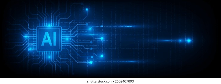 AI Artificial Intelligence chipset for global future technology, Abstract banner background, Vector illustration