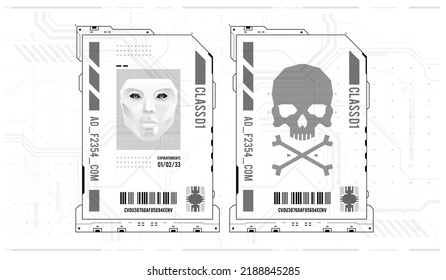 AI. Artificial intelligence. Conceptual Layout with HUD elements for print and web. Infographics of big data. Sci-fi system security. Business tech.