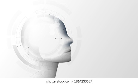 AI, Artificial intelligence. Ai digital brain. Abstract futuristic technology background