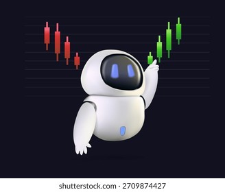 Ai Artificial intelligence in Finance Fintech and the future of financial services. Ai, robot, NLP, automatic. Digital banking, internet payment, online trading, financial technology vector. Trading