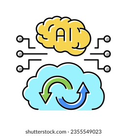 ai artificial intelligence finance technology color icon vector. ai artificial intelligence finance technology sign. isolated symbol illustration