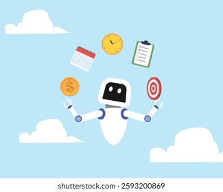 AI artificial intelligence to help productivity, innovation technology for work efficiency, automation or robotic assistance, smart assistance concept