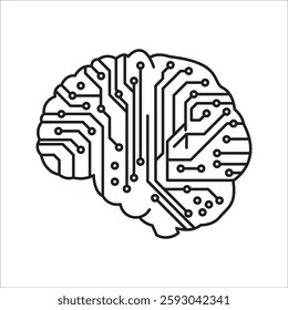 AI (artificial intelligence) icon. AI brain.