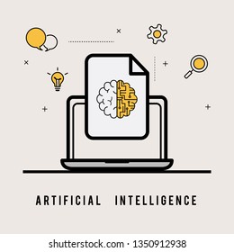 AI artificial intelligence icon design