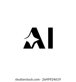 AI artificial intelligence icon design. letter AI vector logo illustration
