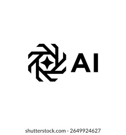 AI artificial intelligence icon design. letter AI vector logo illustration