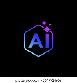 AI artificial intelligence icon design. letter AI vector logo illustration