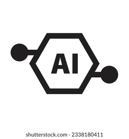 AI, Artificial intelligence icon digital micro chip for computer and technology illustration
