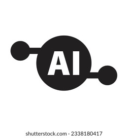 AI, Artificial intelligence icon digital micro chip for computer and technology illustration
