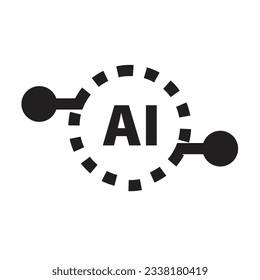 AI, Artificial intelligence icon digital micro chip for computer and technology illustration

