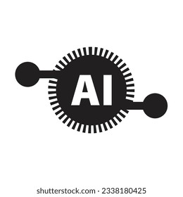 IA, icono de inteligencia artificial microchip digital para ilustración informática y tecnológica
