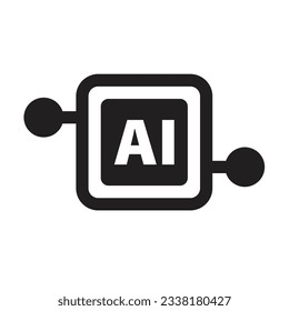 AI, Artificial intelligence icon digital micro chip for computer and technology illustration
