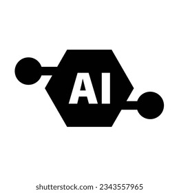 AI, Artificial intelligence icon digital micro chip for computer and technology illustration
