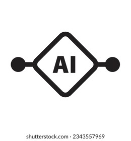 IA, icono de inteligencia artificial microchip digital para ilustración informática y tecnológica
