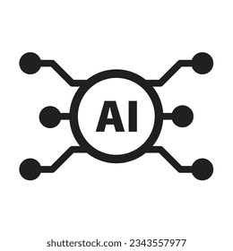 AI, Artificial intelligence icon digital micro chip for computer and technology illustration
