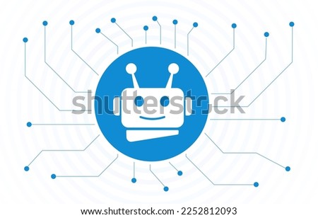 AI artificial intelligence icon with lines growing in different directions like computer chips, representing the rapid advancement and integration of AI technology in various industries