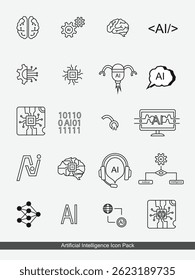 AI artificial intelligence icon pack