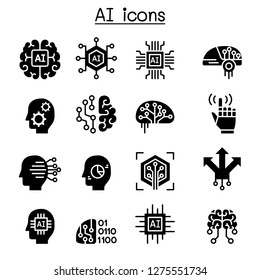 AI, Artificial intelligence icon set