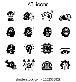 AI, Artificial intelligence icon set