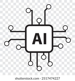 AI, Artificial intelligence icon set. EPS 10.