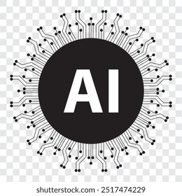 AI, Artificial intelligence icon set. EPS 10.