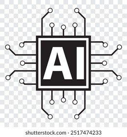 AI, Artificial intelligence icon set. EPS 10.