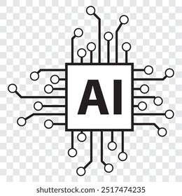 AI, Artificial intelligence icon set. EPS 10.