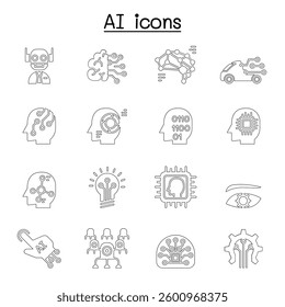 AI, Artificial intelligence icon set