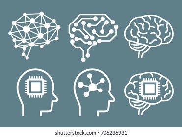 IA (inteligência artificial) conjunto de ícones.