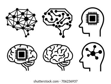 AI (artificial intelligence) icon set. - Shutterstock ID 706236937