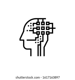 AI artificial intelligence icon. Stock vector illustration isolated on white background.