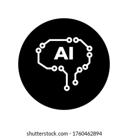 AI (artificial intelligence) icon symbol vector on white background