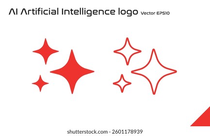 AI artificial intelligence icon symbol, vector logo, eps10, AI artificial intelligence logo design