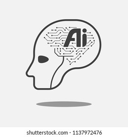AI ,artificial intelligence icon. Vector illustration