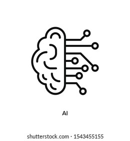 AI (artificial intelligence) icon vector 