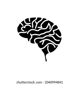 AI (artificial intelligence) icon. Vector illustration of brain. Isolated on a blank, editable and changeable background.