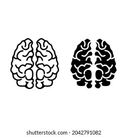 AI (artificial intelligence) icon. Vector illustration of brain. Isolated on a blank, editable and changeable background.