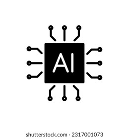 AI (artificial intelligence) icon vector