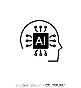 AI (artificial intelligence) icon vector