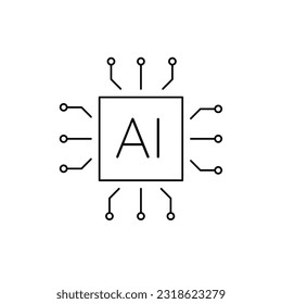 AI (artificial intelligence) icon vector