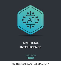 AI (Artificial intelligence) Icon, Vector sign.