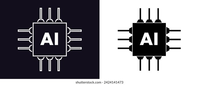 AI (artificial intelligence) icon. Ai icon Vector Illustration.